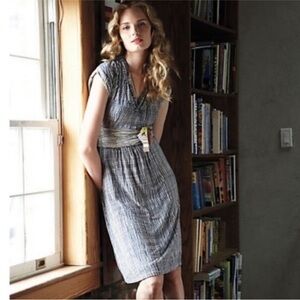 Anthropologie Deletta Blue Cream Dress